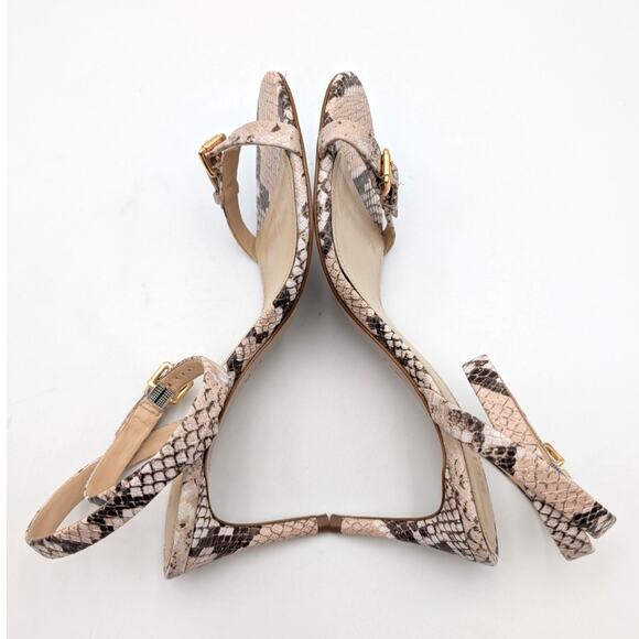Schutz Aurora Snake-Embossed Stiletto Heel Sandals Women’s Size US7.5B EU38 - Picture 6 of 12
